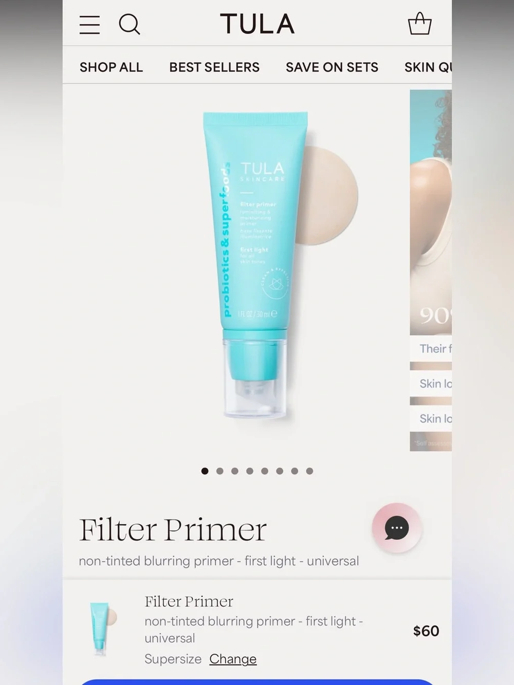 Tula Skincare Face Filter Blurring and Moisturizing Primer